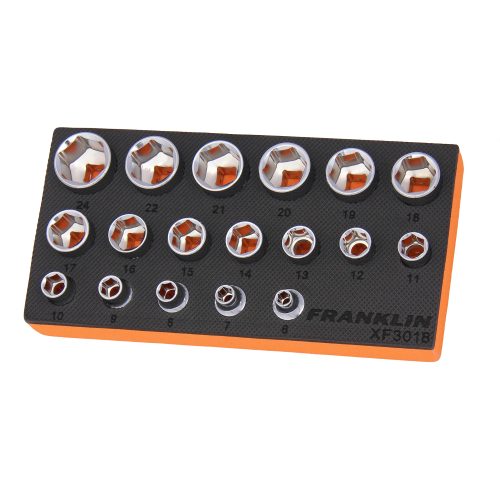3/8" Drive 6 Point Socket Set 18 Pcs Franklin Tools XF3018