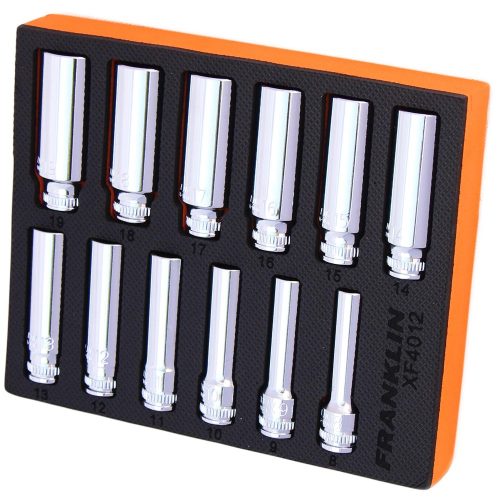 3/8" Drive Deep 6 Point Socket Set 12 Pcs Franklin Tools XF4012
