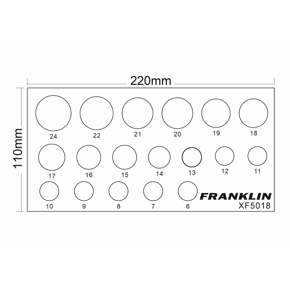 3/8" Drive 12 Point Socket Set 18 Pcs Franklin Tools XF5018