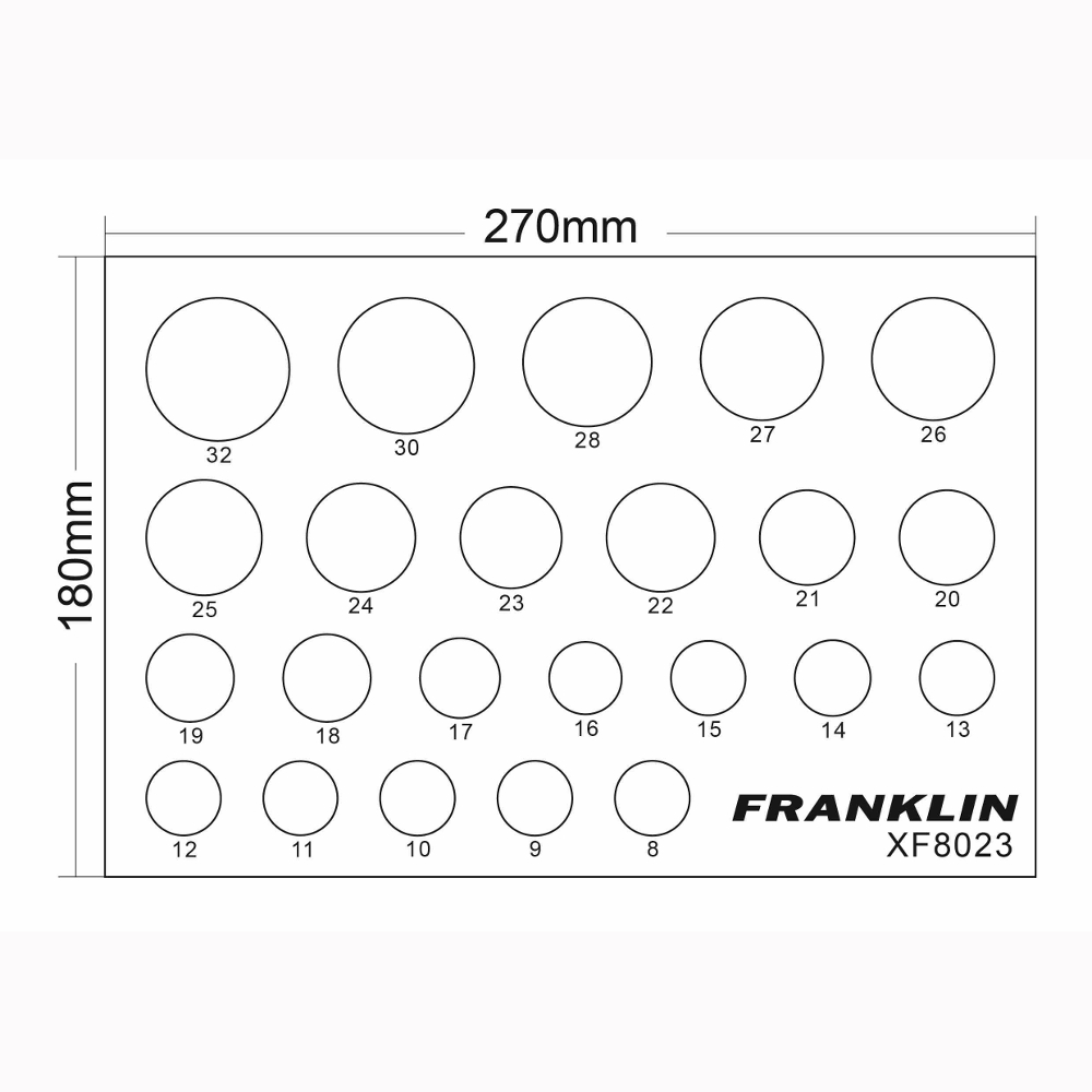 1/2" Drive Socket Set 12 Point 23 Pcs Franklin Tools XF8023