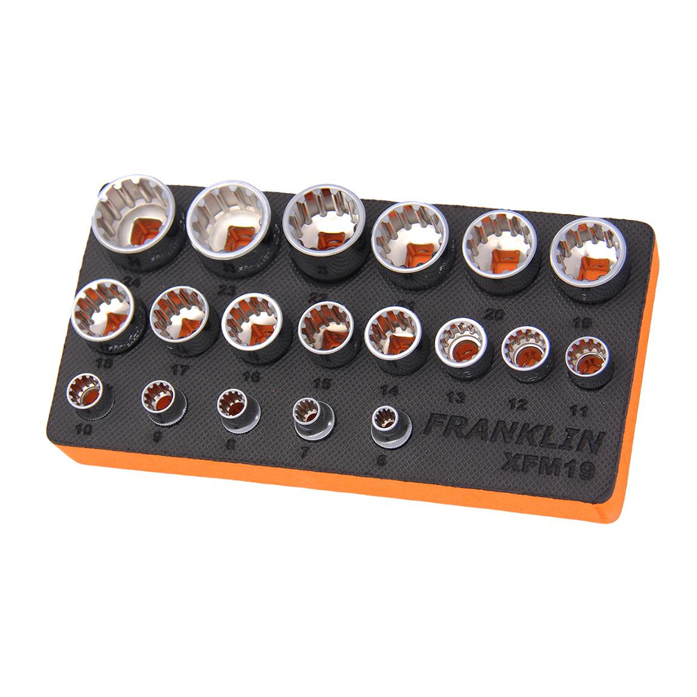 3/8" Drive Multi-Drive Socket Set 19 Pcs Franklin Tools XFM19