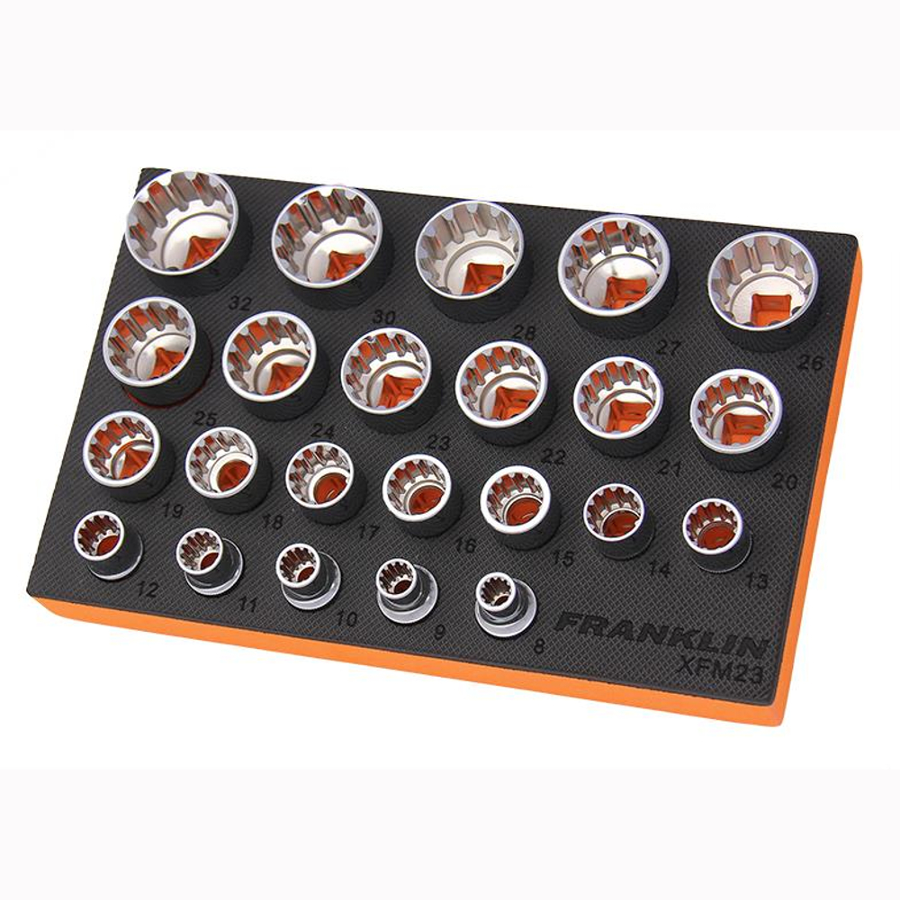 1/2" Drive Multi-Drive Socket Set 23 Pcs Franklin Tools XFM23