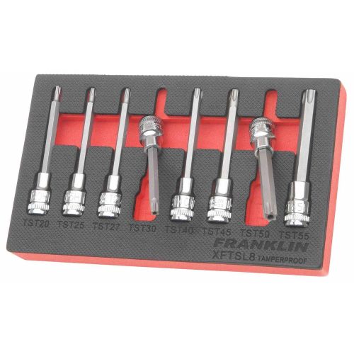 3/8" Drive Tamper Torx Long Socket Set 8 Pcs 95mm Ht Franklin Tools XFTSL8