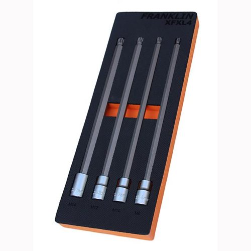 1/2" Drive 300mm Long Spline Bit Socket Set 4 Pcs Franklin Tools XFXL4