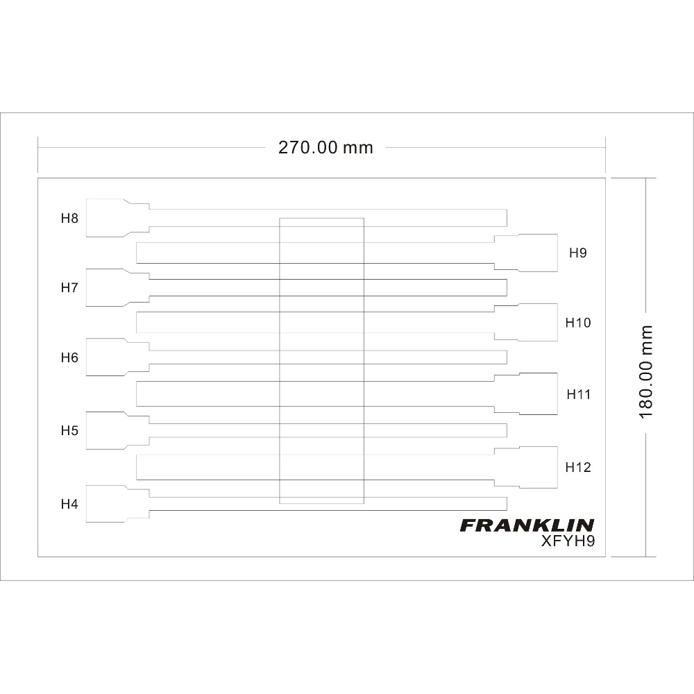 3/8" Drive Long Hex Bit Socket Set 9 Pcs Franklin Tools XFYH9 - Image 3