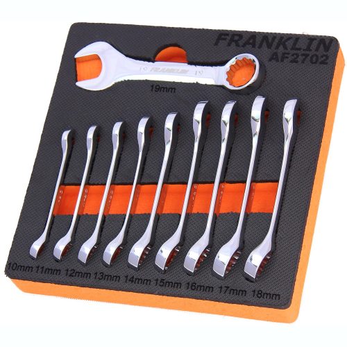 Stubby Combination Spanner Set 12 Point 10 Pce Franklin Tools AF2702
