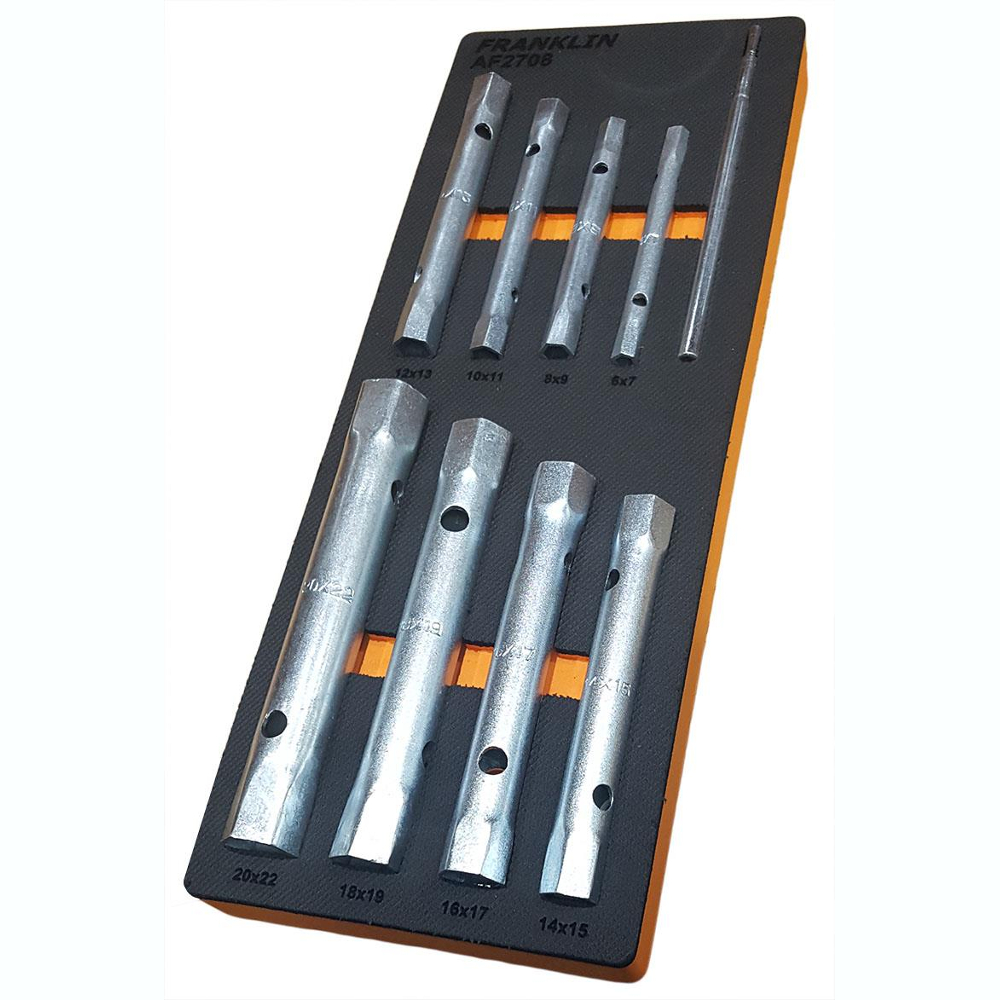 Tubular Box Spanner & T-Bar Set 8 Pce Franklin Tools AF2708