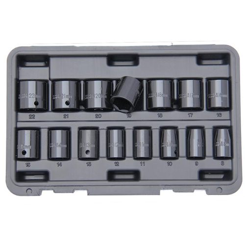 3/8" Drive Impact Socket Set 15 Pcs 6 Point Franklin Tools TA8015