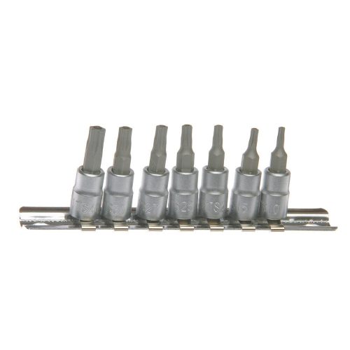 1/4" Drive 5 Point Tamperproof Torx Bit Set on rail Franklin Tools TSP1
