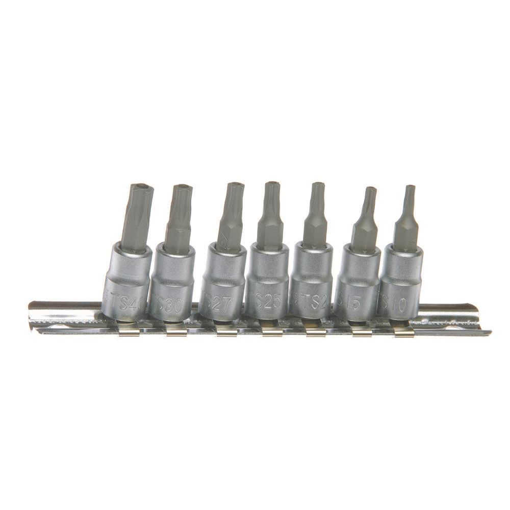 1/4" Drive 5 Point Tamperproof Torx Bit Set on rail Franklin Tools TSP1