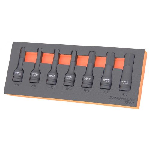 1/2" Drive Impact Hex Bit Socket Set 7 Pcs Franklin Tools XFIH7