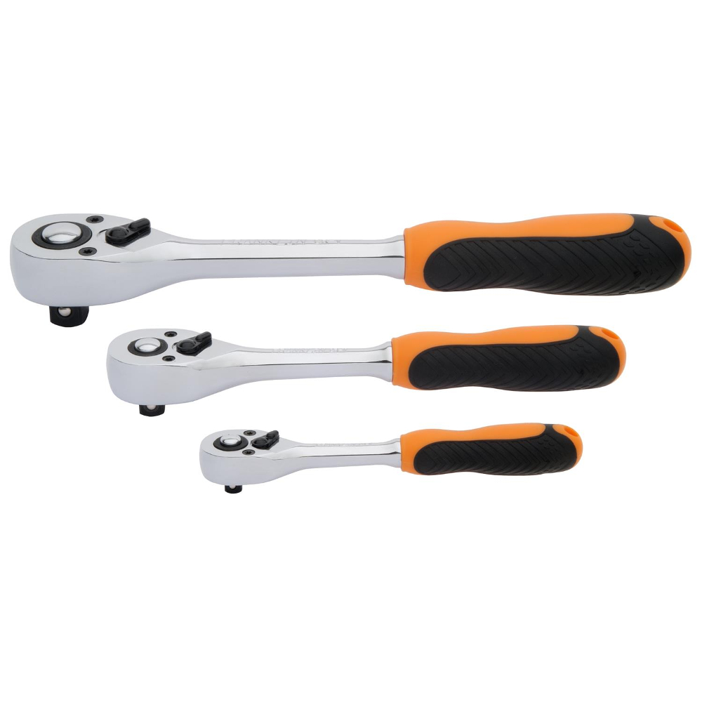 1/4" & 3/8" & 1/2" Drive Ratchet Set 72 T 3 Pce Franklin Tools XFR372