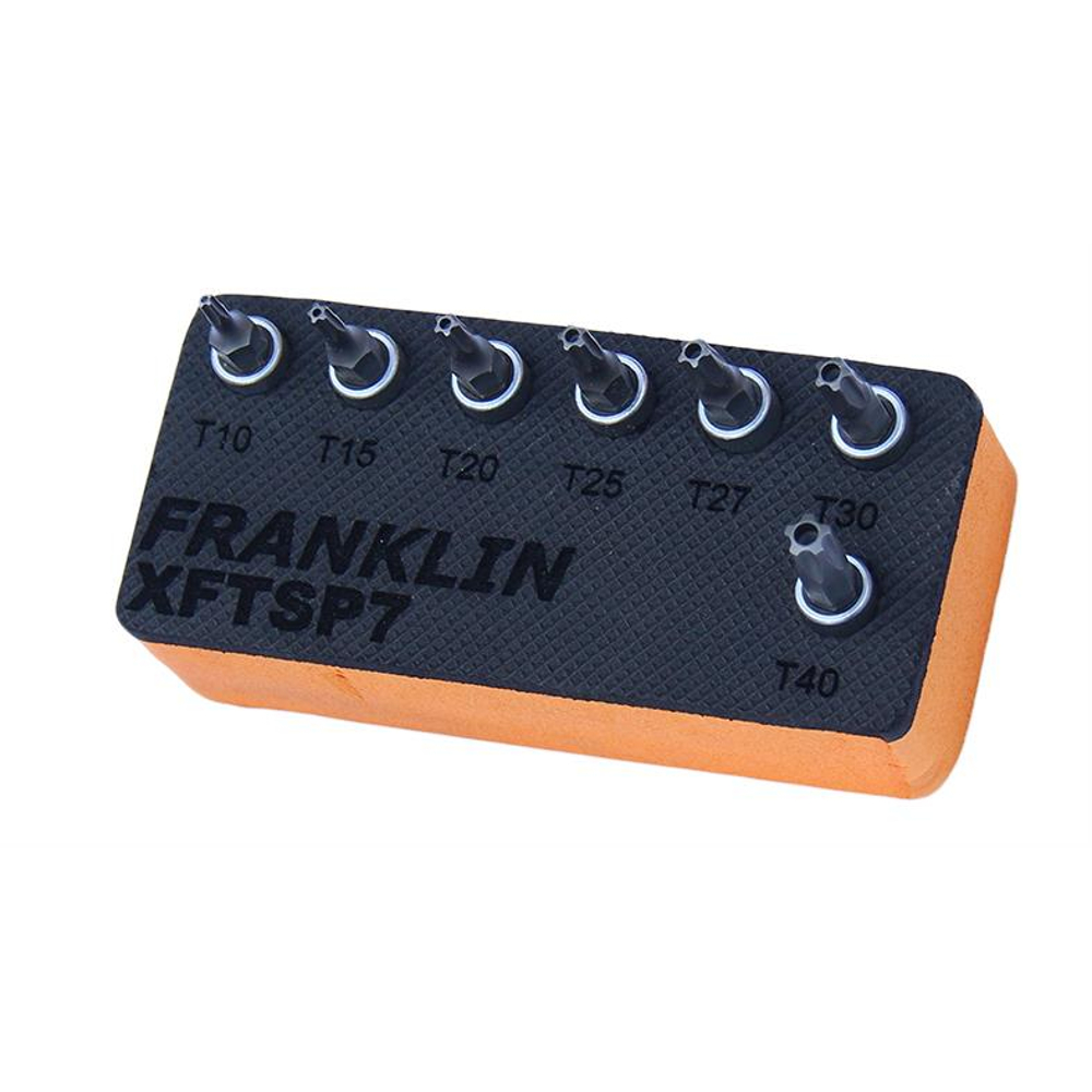 1/4" Drive 5 Point Tamperproof Torx Bit Set in foam Franklin Tools XFTSP7