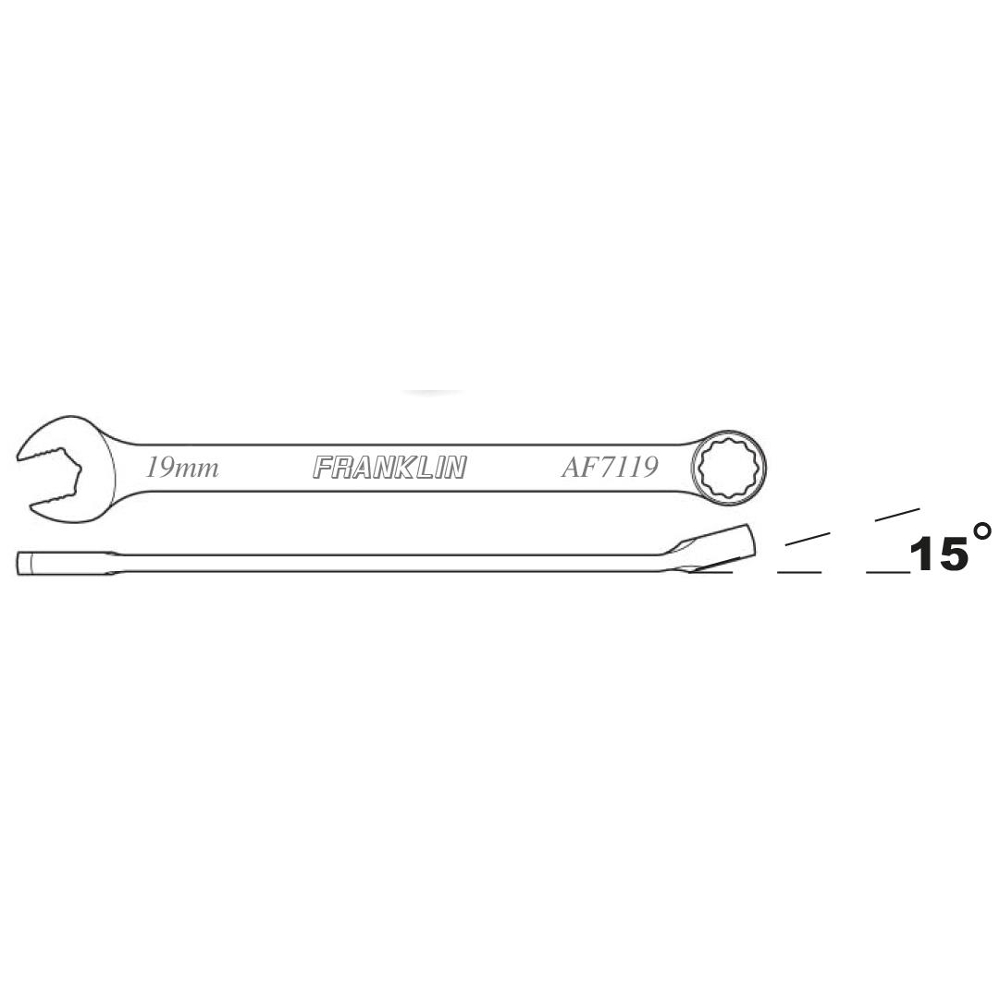 Combination Spanner Set XL 12 Pt 7 Pce Grip 4+ Franklin Tools 20-32mm AF7101