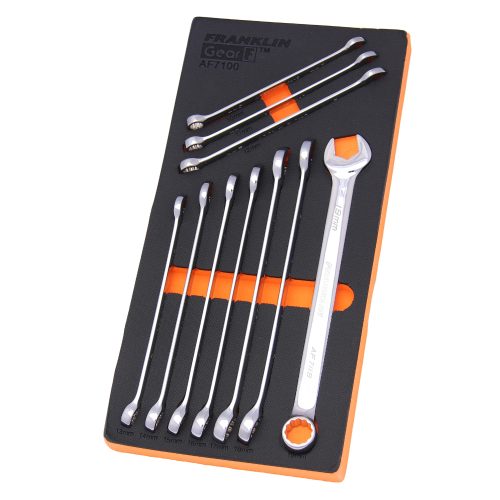 Combination Spanner Set XL 12 Pt 10 Pce Grip 4+ Franklin Tools 10-19mm AF7100