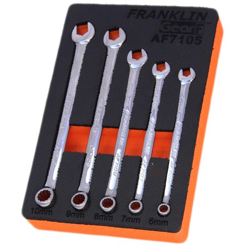 Combination Spanner Set XL 12 Pt 5 Pce Grip 4+ Franklin Tools 6-10mm AF7105