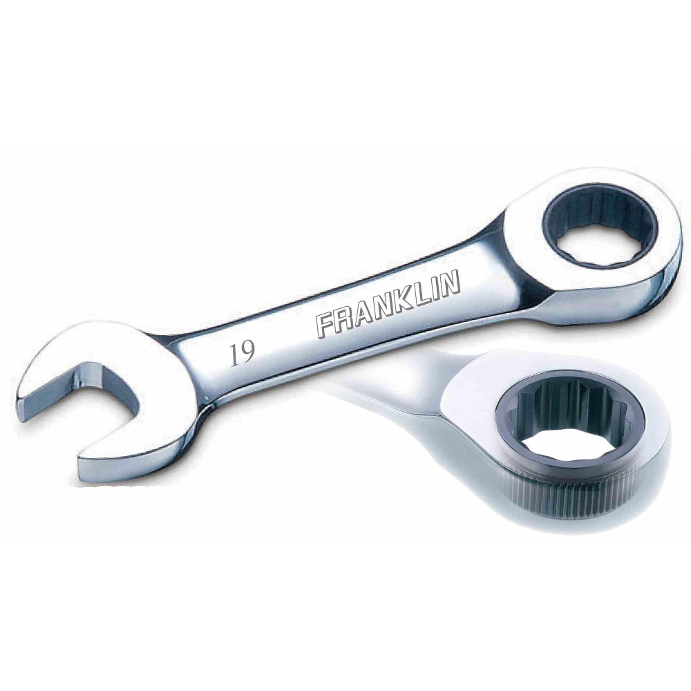 Stubby Ratchet Spanner Set 10 Pce 12 Point Franklin Tools AF7200