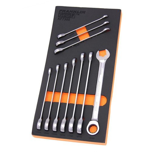 Combination Ratchet Spanner Set 10 Pc 12 Point Grip 4+ Franklin Tools AF7300