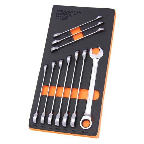 Combination Ratchet Spanner Set Open End 10 Pce Franklin Tools AF7400