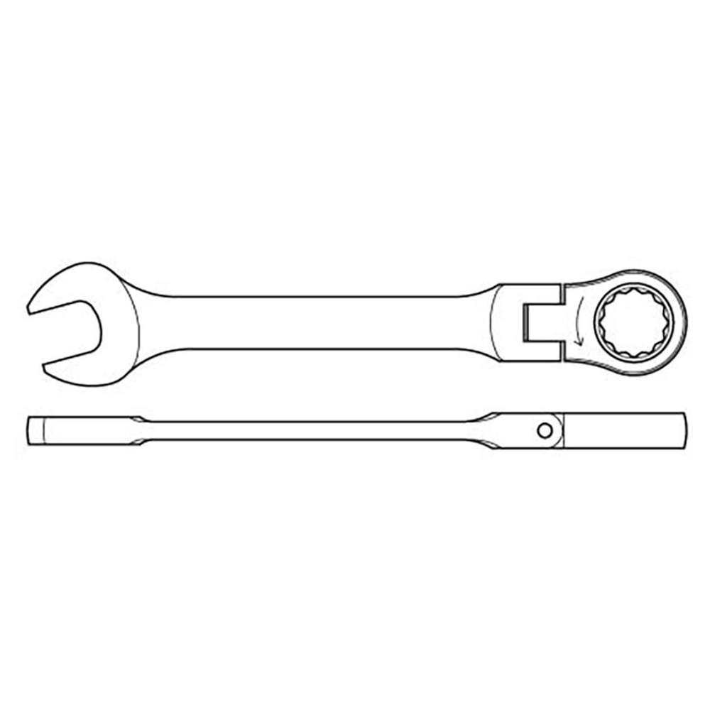 Flexi Ratchet Combination Spanner Set 10 Pc 12 Pt 10-19mm Franklin Tools AF7500