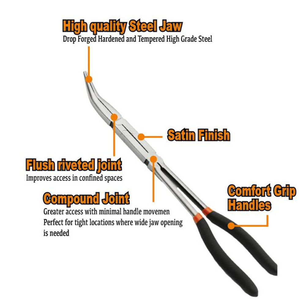 Plier Set 13" Compound Joint Long Reach 3 Pce Franklin Tools GF313