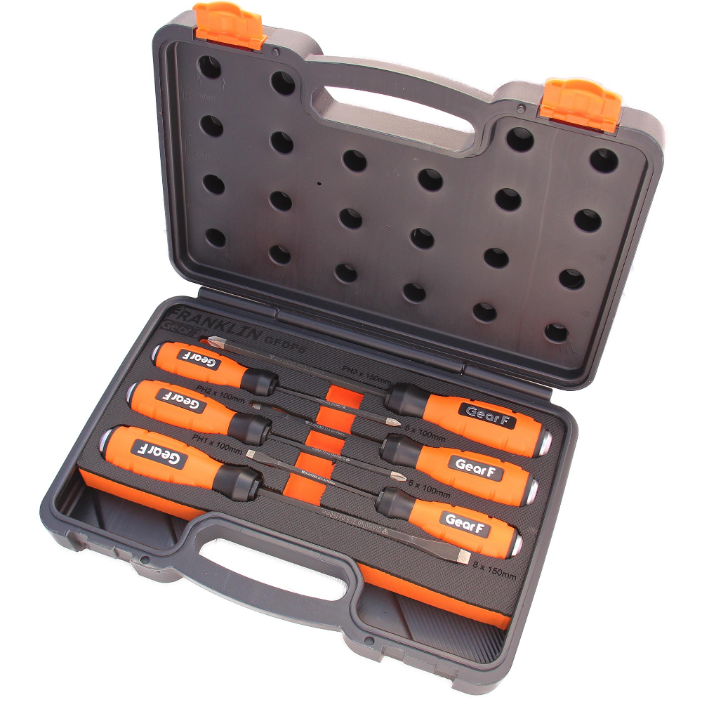 Screwdriver Set 6 Pce Diamond Power Grip Franklin Tools GFDP6