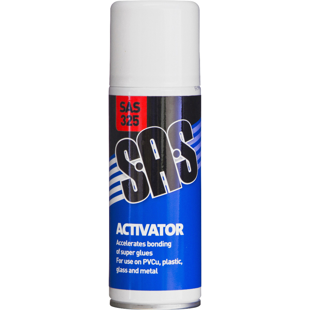 Super Glue Activator SAS 6 x 200g Aerosol Increases cure speed of glue SAS325-6