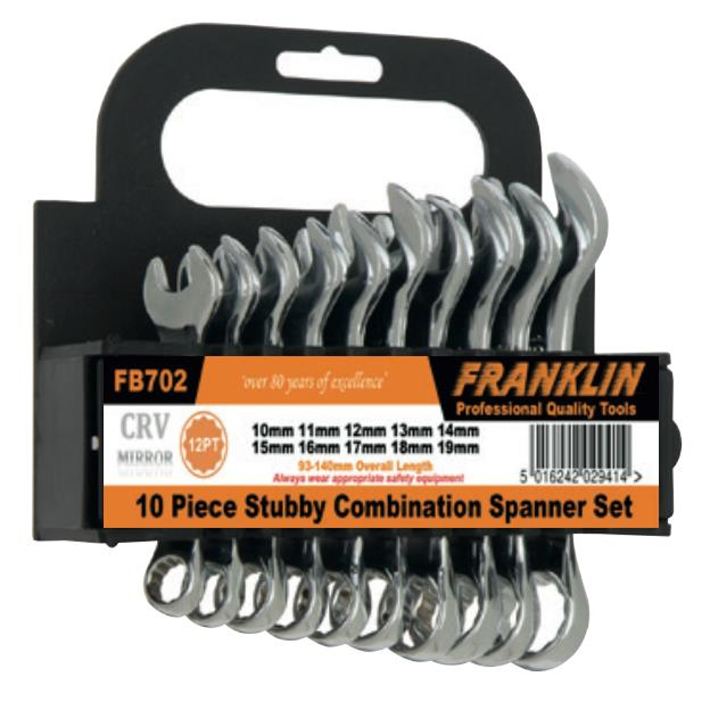 Combination Short Spanner Set 12 Point 12 Piece Franklin Tools FB702