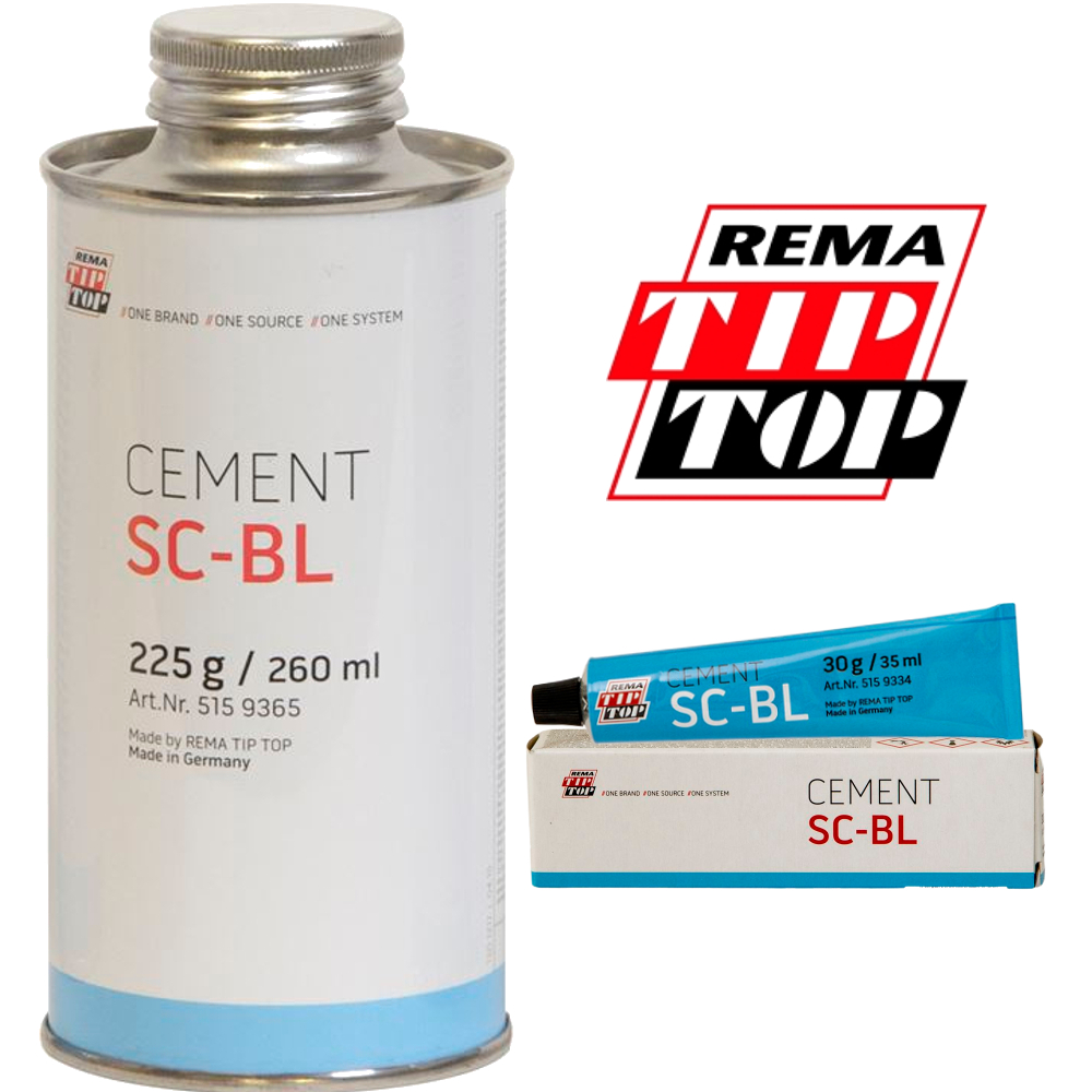 REMA TIP TOP 'SC-BL' Special Blue Cement 30g Tube & 225g Can with Brush