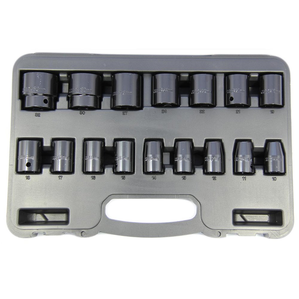 1/2" Drive Impact Socket Set 6 Point 16 Pce 10-32mm Franklin Tools TA804