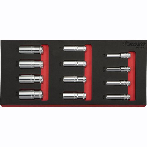 3/8" Drive Deep Imperial Socket Set 12 Point 12 Pce BOXO BX243-R2