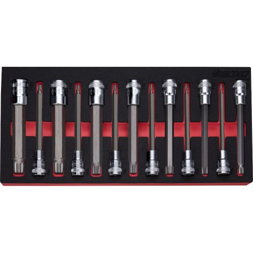 1/2" Drive Long Torx Bit Socket Set 13 Pce 150mm Overall Height BOXO BX330-R2