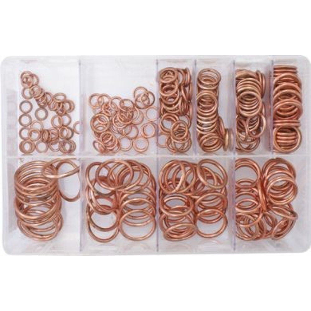 Copper Compression Washers Assorted Box of 250 6 to 26mm AT109