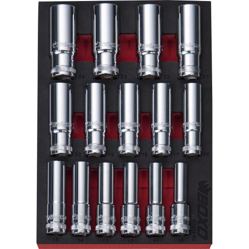 1/2" Drive Deep Socket Set 12 Point 15 Pce BOXO BX271-R2