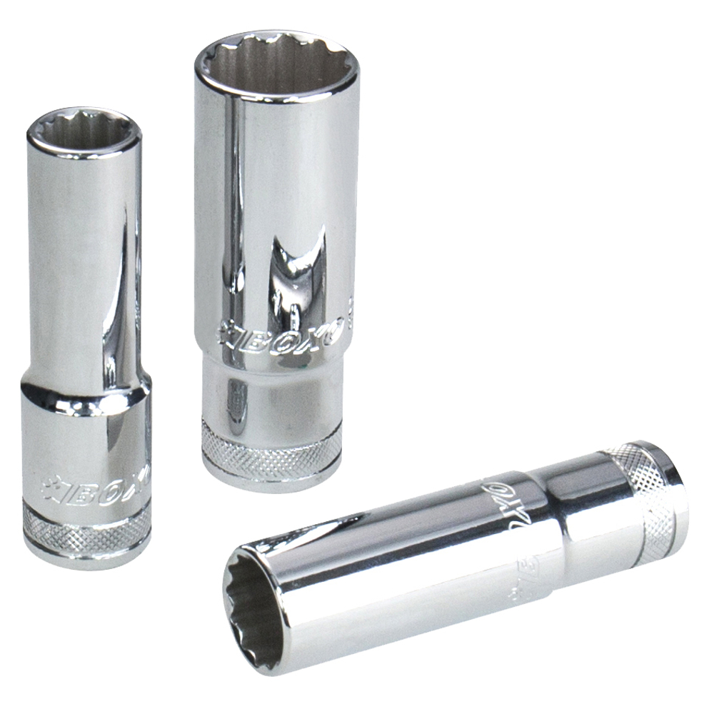 1/2" Drive Deep Sockets 12 Point 17mm 77mm Overall Height BOXO SK4122-17L