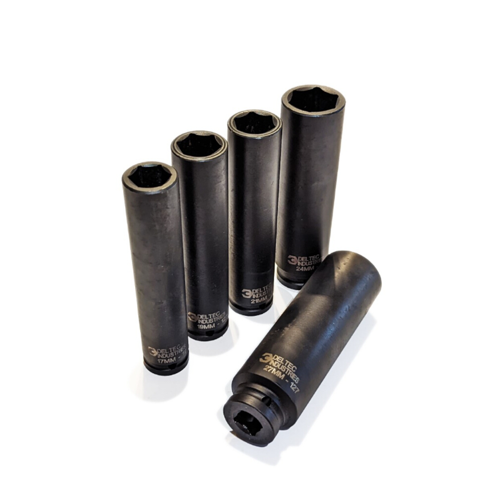 1/2" Drive Impact Socket Set Extra Extra Deep 5 Piece 17-27mm 5"/125mm Height