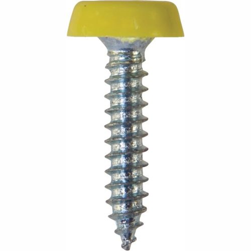 Number Plate Fasteners Self-Tappers with Plastic Head Yellow 4.8x24mm