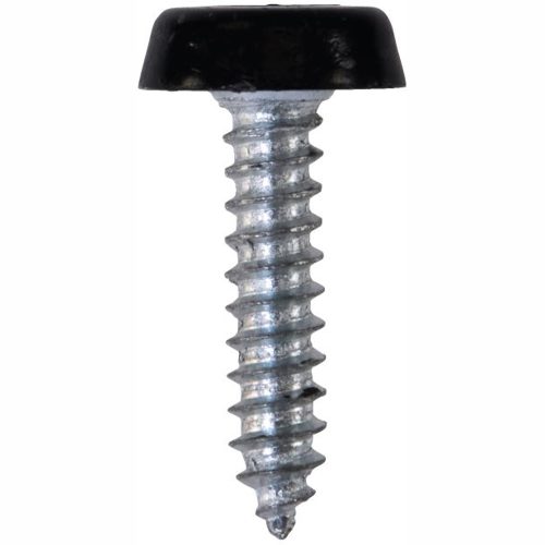 Number Plate Fasteners Self-Tappers with Plastic Head Black 4.8x24mm
