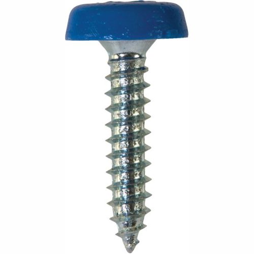 Number Plate Fasteners Self-Tappers with Plastic Head Blue 4.8x24mm