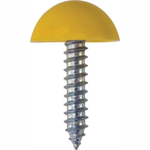 Number Plate Fasteners - Self-Tappers with Domes & Cups Yellow