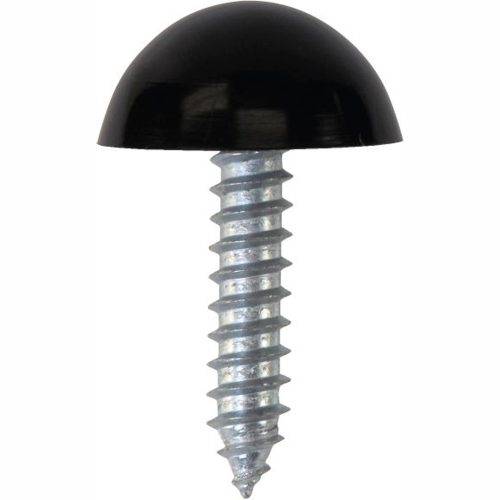 Number Plate Fasteners - Self-Tappers with Domes & Cups Black