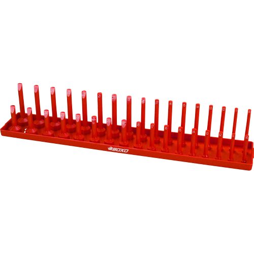 1/2″ Drive Socket Holder Holds 34 Sockets Vertical with Size Numbers-Red BOXO
