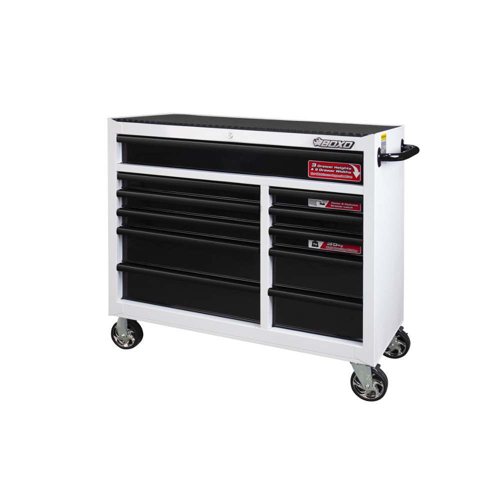 Roll Cab 41" 11 Drawer White - choice of trim colour BOXO KIT-TB41ROLL-W