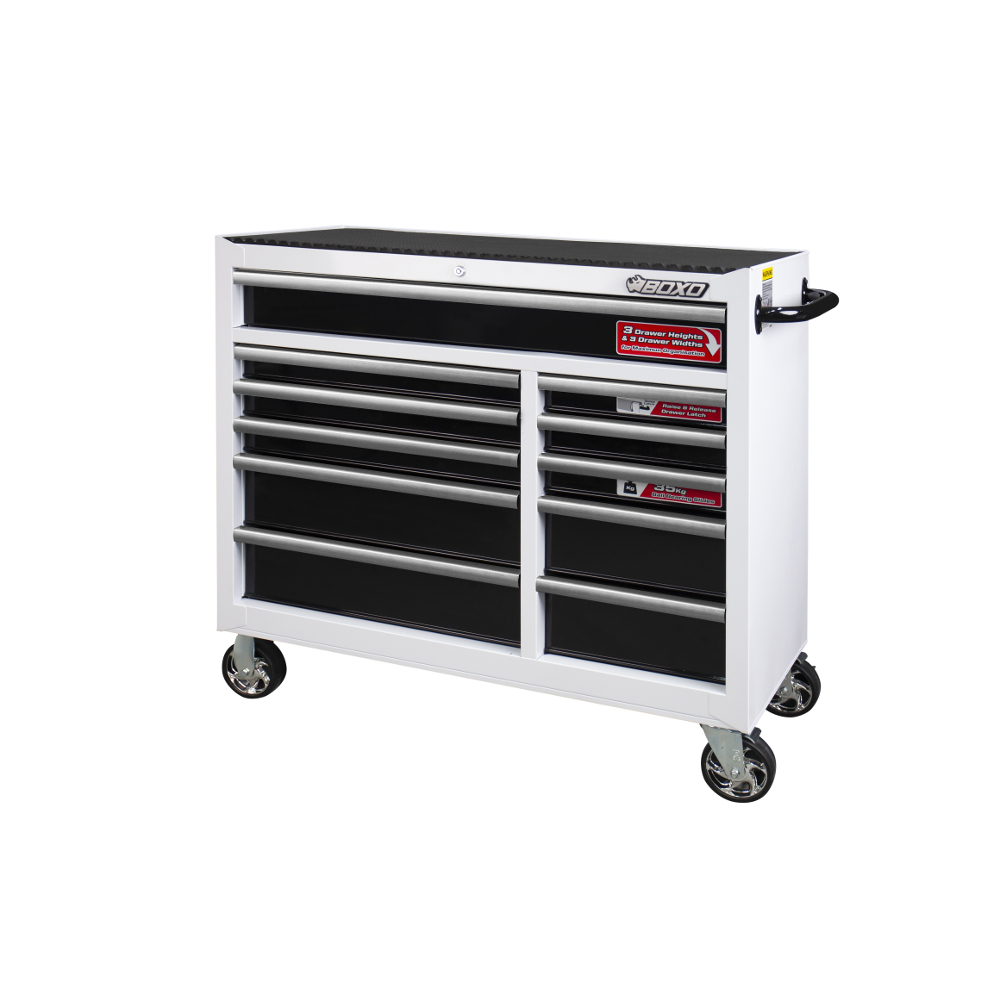 Roll Cab 41" 11 Drawer White - choice of trim colour BOXO KIT-TB41ROLL-W