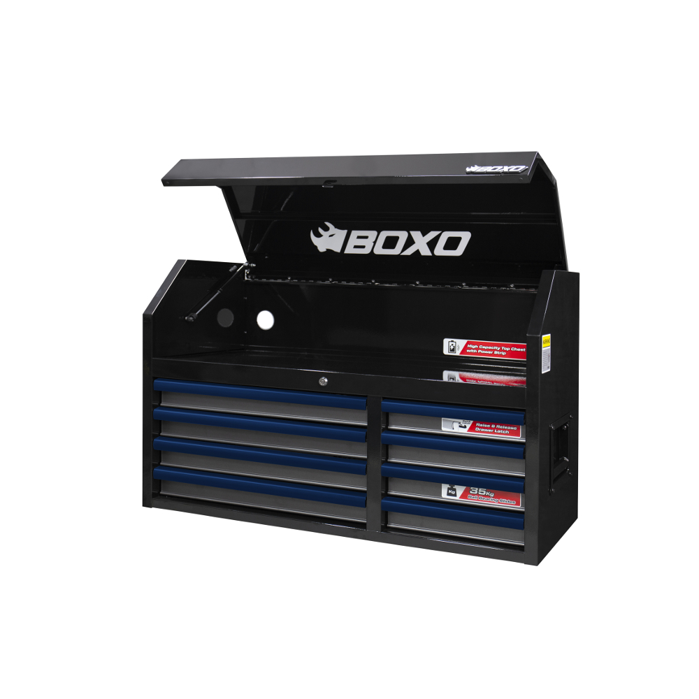 Top Box 41" 8 Drawer Black - choice of trim colour BOXO KIT-TB41TOP-BK