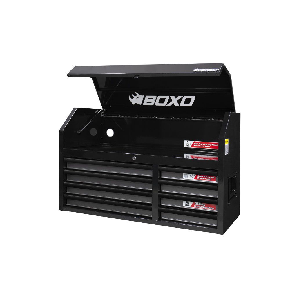 Top Box 41" 8 Drawer Black - choice of trim colour BOXO KIT-TB41TOP-BK