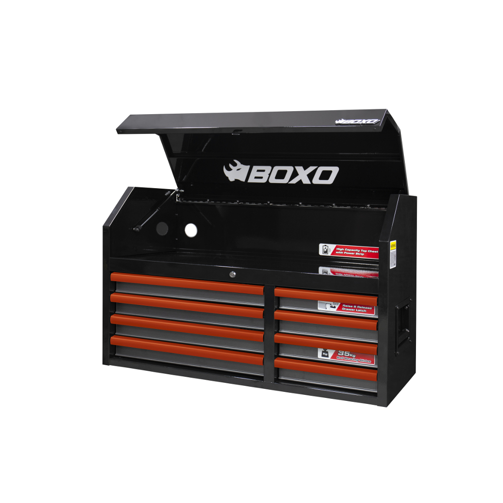 Top Box 41" 8 Drawer Black - choice of trim colour BOXO KIT-TB41TOP-BK