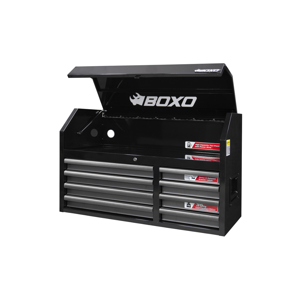 Top Box 41" 8 Drawer Black - choice of trim colour BOXO KIT-TB41TOP-BK