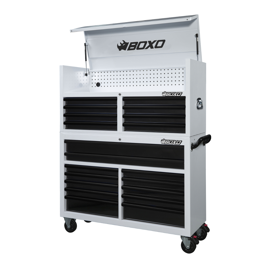 Toolbox Stack 53" 20 Drawer White - choice of trim colour BOXO KIT-TB5320-WB