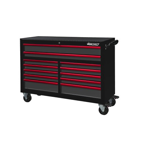 Roll Cab 53" 12 Drawer Black - choice of trim colour BOXO KIT-TB53ROLL-BK